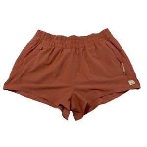 Vuori Women's The Rise The Shine Athletic Shorts Elastic Waist Size M Orange